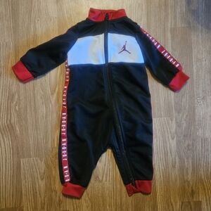 Jordan Kids Bodysuit - Black, Red, and White